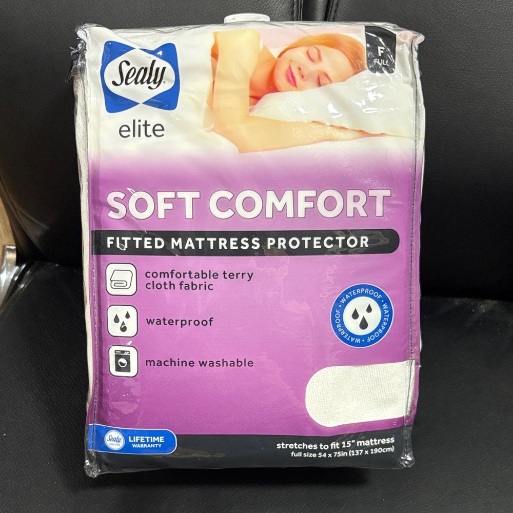 Sealy Elite Soft Comfort Fitted Mattress Protector - Purple
